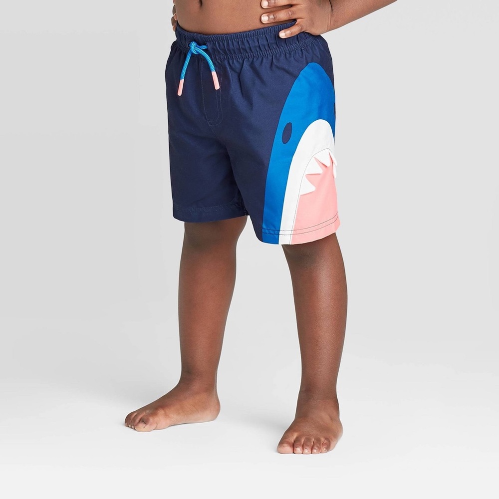 Cat & Jack Toddler Boys Shark Swimming Trunks